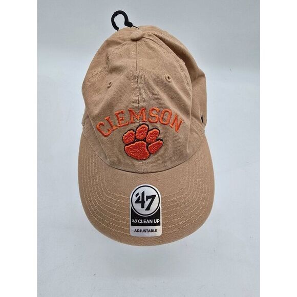 Clemson 47 Clean Up Adjustable Dad Hat With Embroidered Paw Logo - Picture 1 of 10